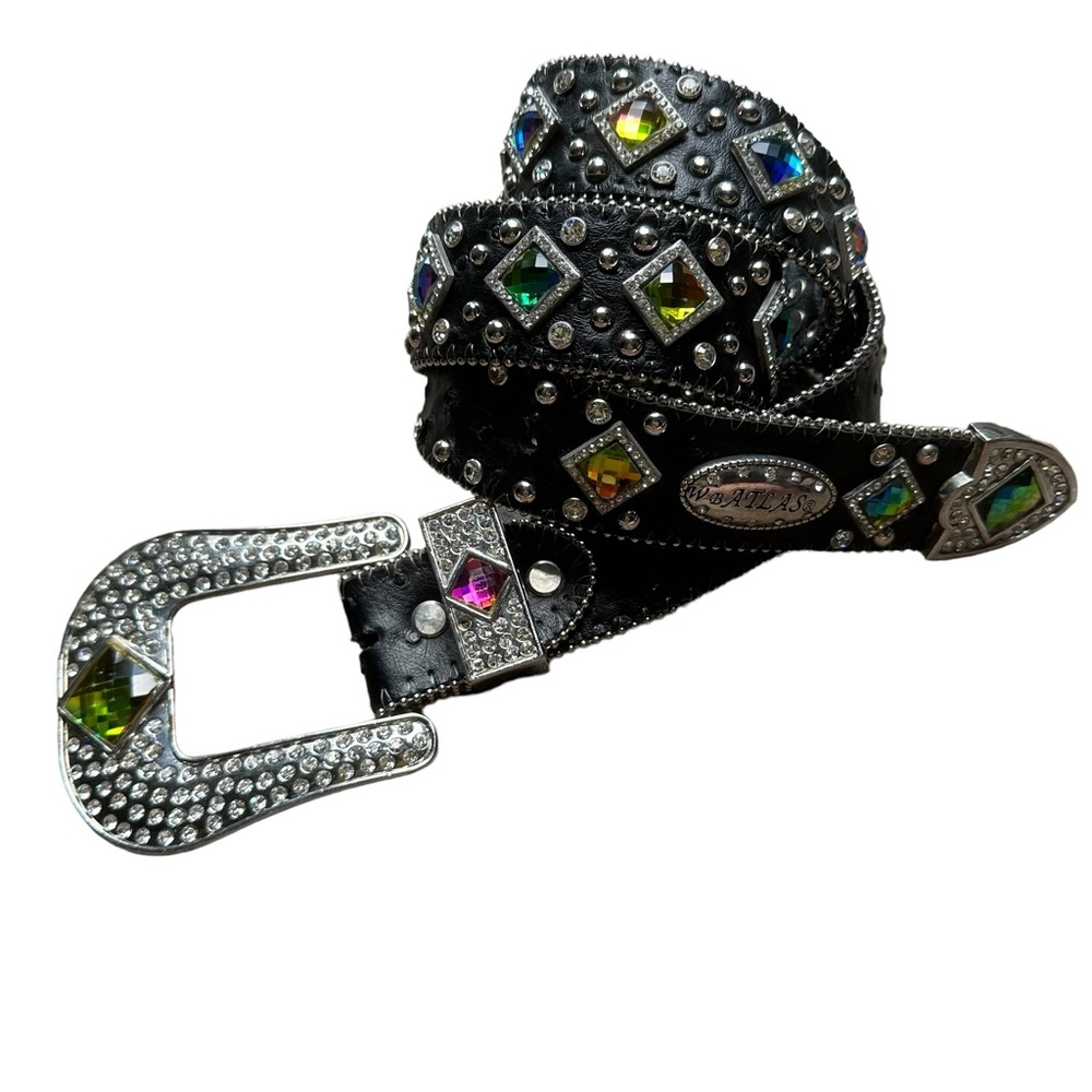 EUC - Wholesale by Atlas Iridescent Rhinestone Belt